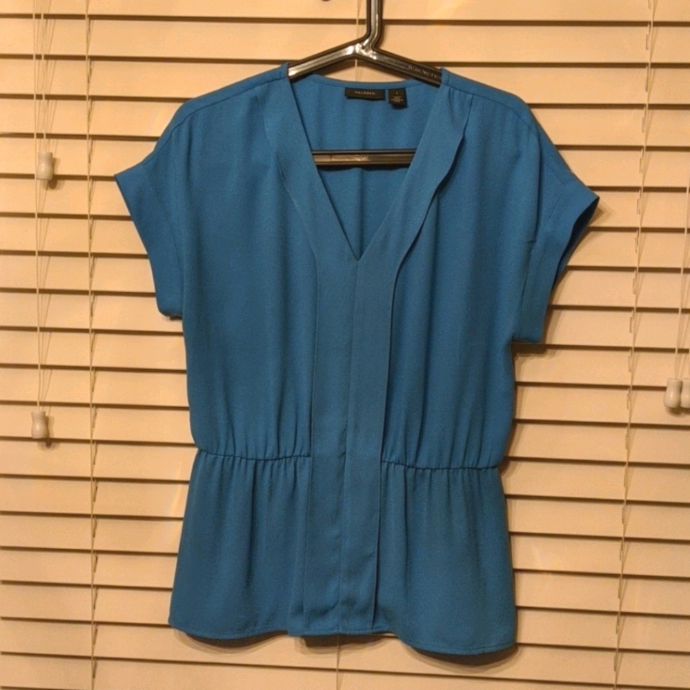 Halogen | Blue Waist Detail Top